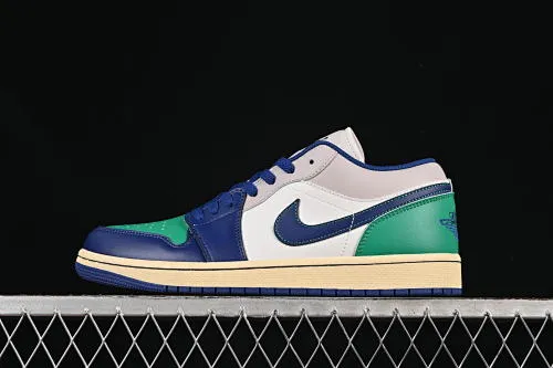All categories Air Jordan Jordan series basketball shoes Air Jordan 1 Low Air Jordan 1 Low AJ1 Joe 1 blue and green color matching low-top cultural casual sneakers 553558-147